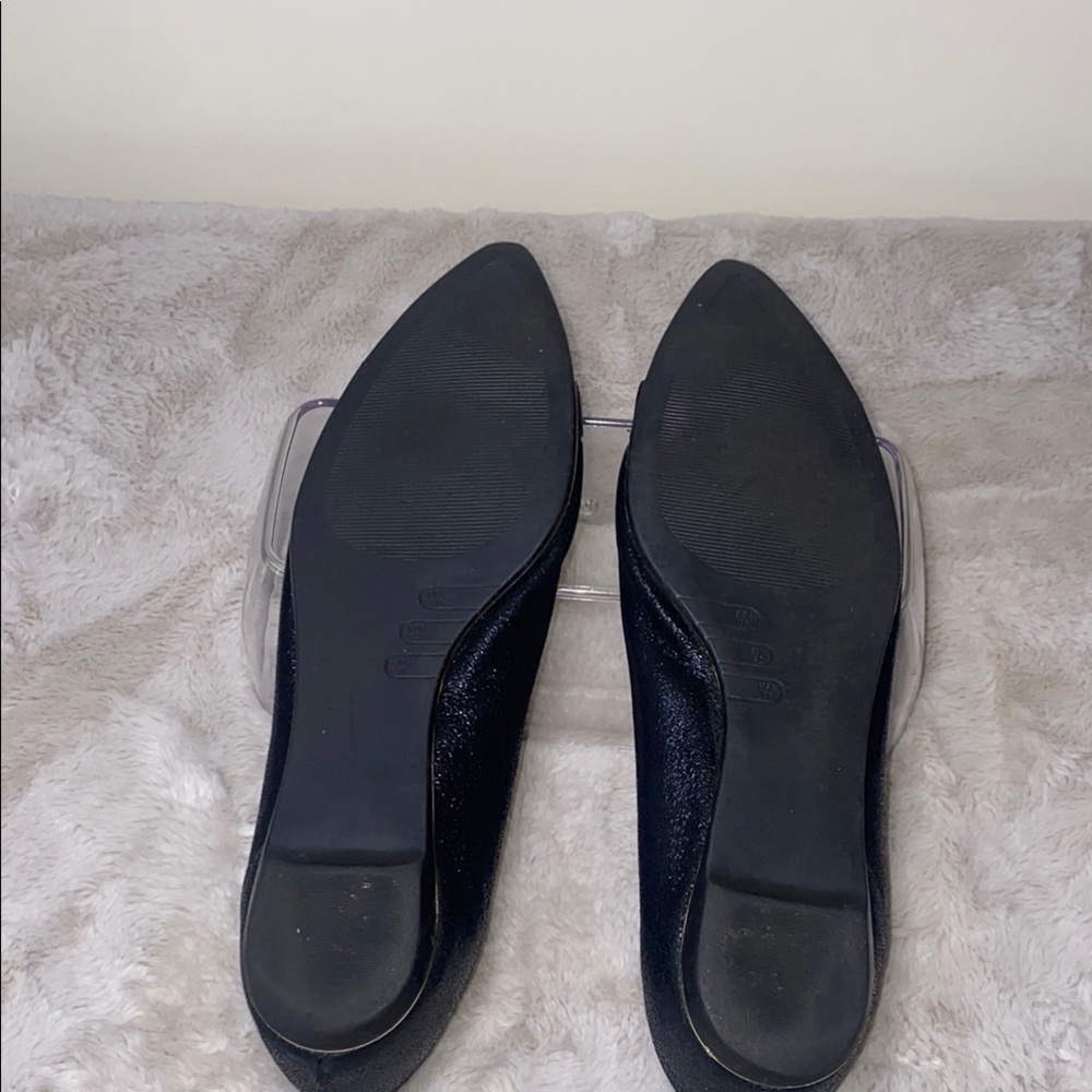 Black and Gold Ballet Flats with Pointed Toe - Picture 8 of 9